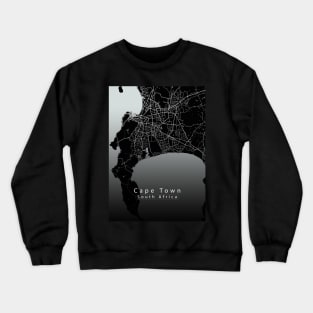 Cape Town South Africa City Map dark Crewneck Sweatshirt